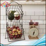 NBRSC Kitchen 2-Tier Metal Wire Market Fruit Vegetable Storage Basket thumbnail-1