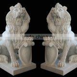 White Stone Lion Statue for Sale thumbnail-1