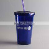 Food Grade Material PS Party Glass With Straw for Promotional thumbnail-2