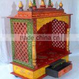 Beautifully Hand Painted Wooden Temple With 1 Drawer thumbnail-3