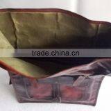 High Quality Handmade Vintage Pure Goat Leather Luggage Bag thumbnail-3