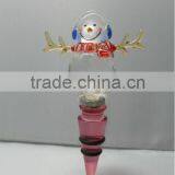 China New Acrylic LED Based Snowman Shape Funny Lighted Wine Bottle Stoppers thumbnail-1