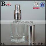 Cosmetic Perfume Promotion Lowest Price Mold Clear Small 10ml Glass Bottle With Silver Aluminum Spray and Cap China Suppliers thumbnail-2