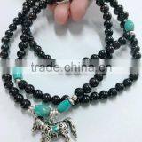 Wholesale Natural Silver Garnet Turquoise Beaded Necklace thumbnail-5