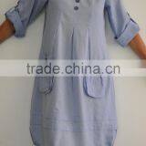Ladies Cotton Dress With Front Pockets thumbnail-1
