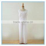 Wholesale Linen Suits 3 Pieces Pants Suits Woman Church Suits With Embroidery Cutwork Design thumbnail-3