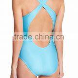 Screen Print One Piece With Liner Custom Swimsuit Scoop Neck Tank Top Straps 80% Nylon 20% Spandex Stretch Women Swimwear thumbnail-3