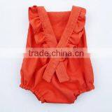 Wholesale Baby Clothes Kids Romper Boutique Light Blue Cotton Baby Romper thumbnail-4