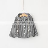 new 2017 Wholesale hot spring boys and girls cotton long sleeves striped hooded coats 2-7 years