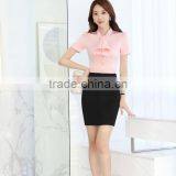 Factory Wholesale Manufacturing Womens Short Sleeve Multi-coloured Mature Ladies Formal Tops and Blouses thumbnail-3