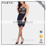 Black Open Back Sexy Straped Women Tight Lace Dress Designs thumbnail-1
