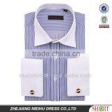 Men's Luxury French Cuff White Collar Stripped Shirt thumbnail-1