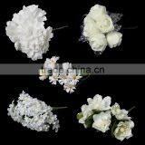Wholesale Decoration Millinery White Terylene Artificial Flower thumbnail-1