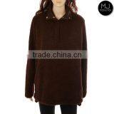 Monogram Long Sleeve Sweater Women Fleece Sherpa Pullover thumbnail-3