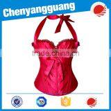 Wholesale Red and Black Zipped Underbust Sexy Corset for Women thumbnail-6