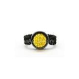 Custom stylish Shamballa yellow Crystal Wedding Rings for men and women