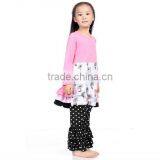 Wholesale Boutique Girl Clothes Ruffle Pants Flower Pattern Kids Outfit thumbnail-2