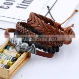 NEW Retro Angel Wing Heart Leather Charm Bracelet Plated DIY Braided Bangle 4 Pack thumbnail-3