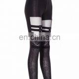 Gothic Snake Skin Imitation Garter Belt Detail Leggings thumbnail-3