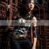 Steampunk Laced Jabot With Gear Decorations on a Choker-collar With a Real Clock thumbnail-6