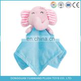 YK ICTI 20cm factory cheap price baby blanket with animal head plush toy