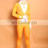 Orange Spandex Lycra Business Zentai Cosplay Costume For Adult