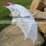 Hook handle White Battenburg Lace Parasol