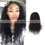 China manufature peruvian human virgin 9A grade full lace wig in deep wave raw unprocessed hair