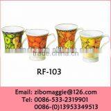 Flare Shape Fruit Print Overiszed Promotion Mug of Water Porcelain for Children