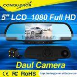 HD 5" 1080P HD Rear View Mirror Vehicle DVR Dash Dash Camera Car Video Recorder Car DVR thumbnail-1