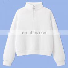 Clothing Manufacturers Custom-made Women's Spring and Autumn New Terry Cloth Half Zipper Casual Sweater Plus Size Pullover thumbnail-4