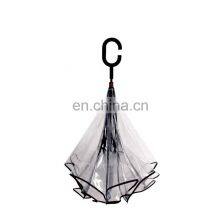 Creative Transparent Reversible Rain Umbrella With Logo Prints thumbnail-2