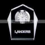 Personalized Crystal Clock Crystal Desk Clock Clear Crystal Clock thumbnail-1