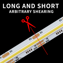 New Arrivals CCT Warm/Cold White DC5V COB Strip LED 640LEDs/M Flexible COB LED Light Strips thumbnail-5