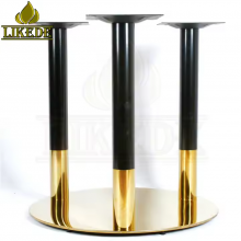 Newest High Quality Shiny Gold Black Big Large Heavy Duty 3 Pillars Columns Stainless Steel Table Base thumbnail-2