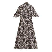2025 Summer New Women's Bow Tied Animal Pattern Printed Shirt Dress thumbnail-2