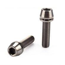 Titanium Hex Bike Stem Bolts M5x16mm Tapered Head With Washer Screws 6pcs thumbnail-3