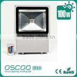 Oscoo Hot-sale IP65 Heavy Duty Die Casting Aluminium CE&Rohs 100 Watt Red-Green-Blue LED Flood Light With Colorful LIghts