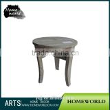 Shabby chic reclaimed natural wood Chinese round stool for dressing room