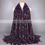 Elegant Small Flowers Printed High Density Voile Women Summer Head Scarf thumbnail-1