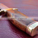 Bowie Hunting Custom Handmade Stainless Steel 15 Inch Hunting Knife Solid Walnut Wood Handle and Brass Thumb Guard / Clip thumbnail-5