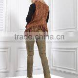 Latest Lady Suede Vest Jacket Dress Designs Women Tops Designs Wholesale Quality Choice thumbnail-5