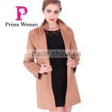 2016 New Design Spring Women Medium Length Slim Fit Wool Trench Coat