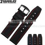24mm Black Diver Rubber Watch Strap Wholesale 3PCS thumbnail-1