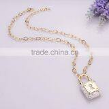 Marble Stone Lock Pendent Necklace thumbnail-1