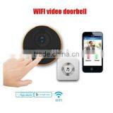 wifi doorbell with one outsider door phone and one indoor door chime,controled by APP