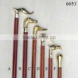 Wooden Walking Stick With Brass/Metal Handle thumbnail-1