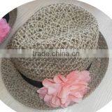China Factory Price Fast Delivery Plain Pattern Straw Fedora Hat thumbnail-3