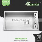 Cupc Aluminum Heat Sink Stainless Steel Handmade Single Bowl Sink Topmount Single Bowl Kitchen Sinks With Grid and Strainer thumbnail-1