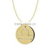 925 Silver/Brass Pandents Rose Gold/Yellow/Silver Plated With Genuine Crystal Customize Design 'Horoscope' for 'Libra' thumbnail-2